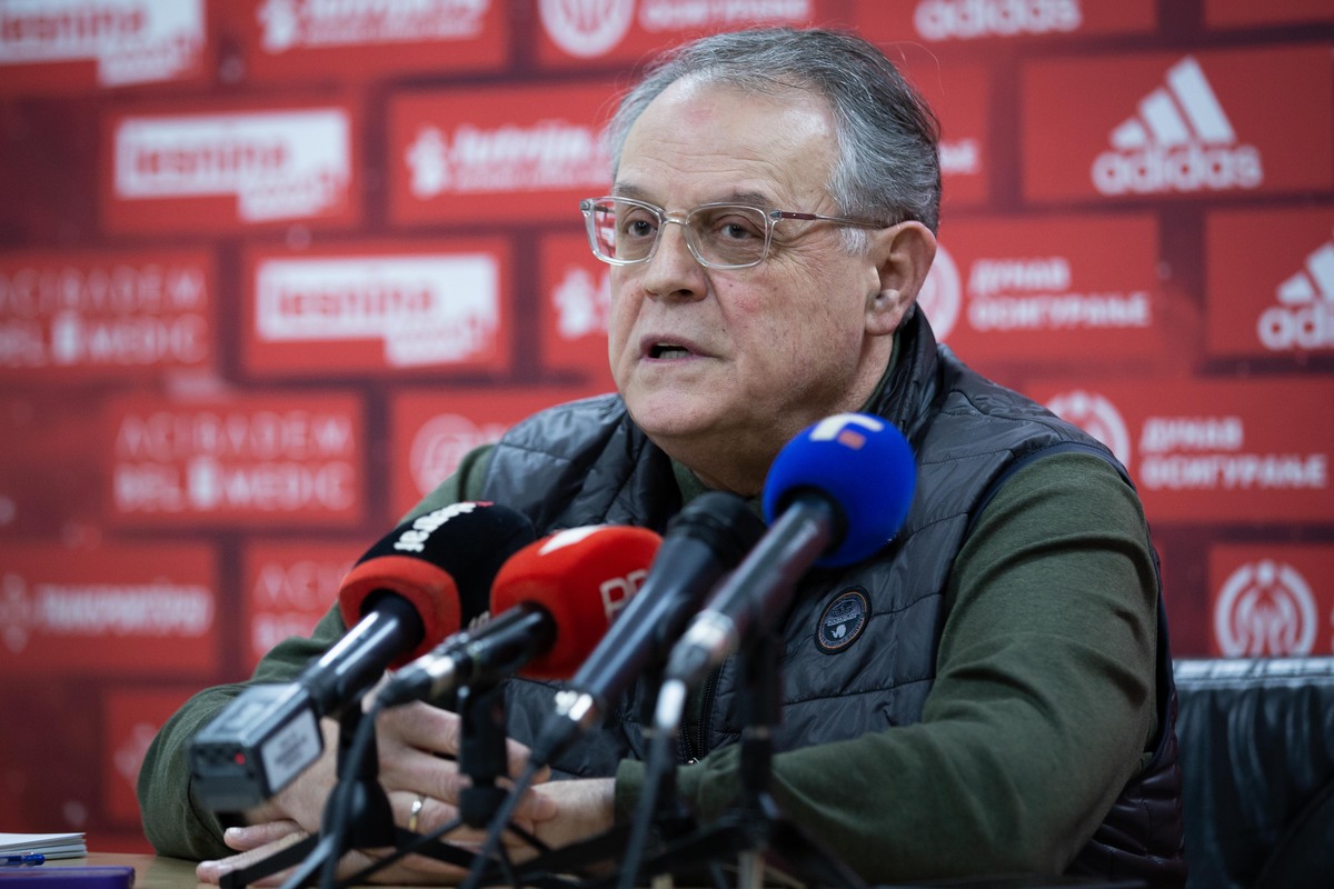 NEBOJSA COVIC, predsednik kosarkasa Crvene zvezde na press konferenciji u hali Aleksandar Nikolic. Beograd, 14.02.2023. foto: MN Press / djk Kosarka, Crvena zvezda