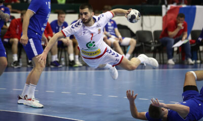 UROS KOJADINOVIC rukometas Srbije na utakmici kvalifikacija za Svetsko Prvenstvo protiv Slovacke u SC SPENS, Novi Sad 30.04.2023. godine Foto: Ivica Veselinov / MN PRESS RUKOMET, HANDBALL, SRBIJA, SERBIA, SLOVAKIA, SLOVACKA, KVALIFIKACIJE ZA SVETSKO PRVENSTVO, WORLD CUP QUALIFIERS