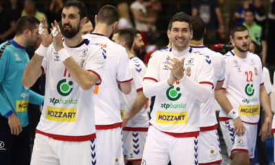 Radost rukometasa Srbije na utakmici kvalifikacija za Svetsko Prvenstvo protiv Slovacke u SC SPENS, Novi Sad 30.04.2023. godine Foto: Ivica Veselinov / MN PRESS RUKOMET, HANDBALL, SRBIJA, SERBIA, SLOVAKIA, SLOVACKA, KVALIFIKACIJE ZA SVETSKO PRVENSTVO, WORLD CUP QUALIFIERS