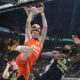 KARLO MATKOVIC kosarkas Cedevite Olimpija Ljubljana na utakmici Jadranske ABA lige protiv MATHIAS LESSORT Matijas Lesor iz Partizana u hali Stark Beogradska arena, Beograd 06.06.2023. godine Foto: Marko Metlas Kosarka, Partizan, Jadranska ABA liga, Cedevita Olimpija Ljubljana