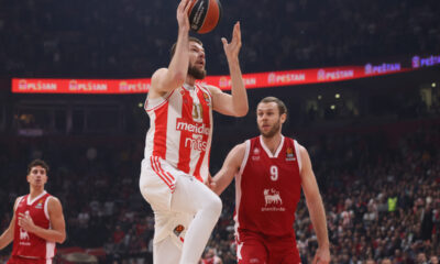 ROKAS GIEDRAITIS kosarkas Crvene zvezde na utakmici Evrolige protiv Emporio Armani Olimpija Milano u hali Stark Beogradska arena, Beograd 24.11.2023. godine Foto: Marko Metlas Kosarka, Crvena zvezda, Evroliga, Emporio Armani Milano