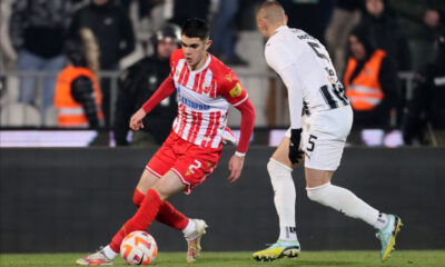 KOSTA NEDELJKOVIC fudbaler Crvene zvezde na utakmici Superlige Prvenstva Srbije protiv Partizana na stadionu Partizana, Beograd, 20.12.2023. godine Foto: Marko Metlas Fudbal, Crvena zvezda, Superliga Prvenstvo Srbije, Partizan