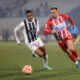 MILAN RODIC fudbaler Crvene zvezde na utakmici Superlige Prvenstva Srbije protiv XANDER SEVERINA Ksander Severina iz Partizana na stadionu Partizana, Beograd, 20.12.2023. godine Foto: Marko Metlas Fudbal, Crvena zvezda, Superliga Prvenstvo Srbije, Partizan