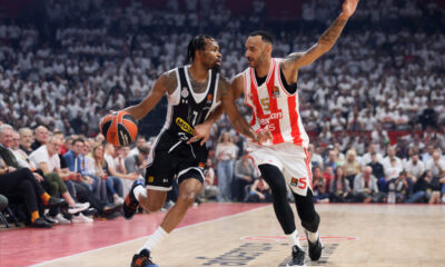 KEVIN PUNTER Kevin Panter kosarkas Partizana na utakmici Evrolige protiv ADAM HANGA iz Crvene zvezde u hali Stark Beogradska arena, Beograd 04.01.2023. godine Foto: Marko Metlas Kosarka, Crvena zvezda, Evroliga, Partizan