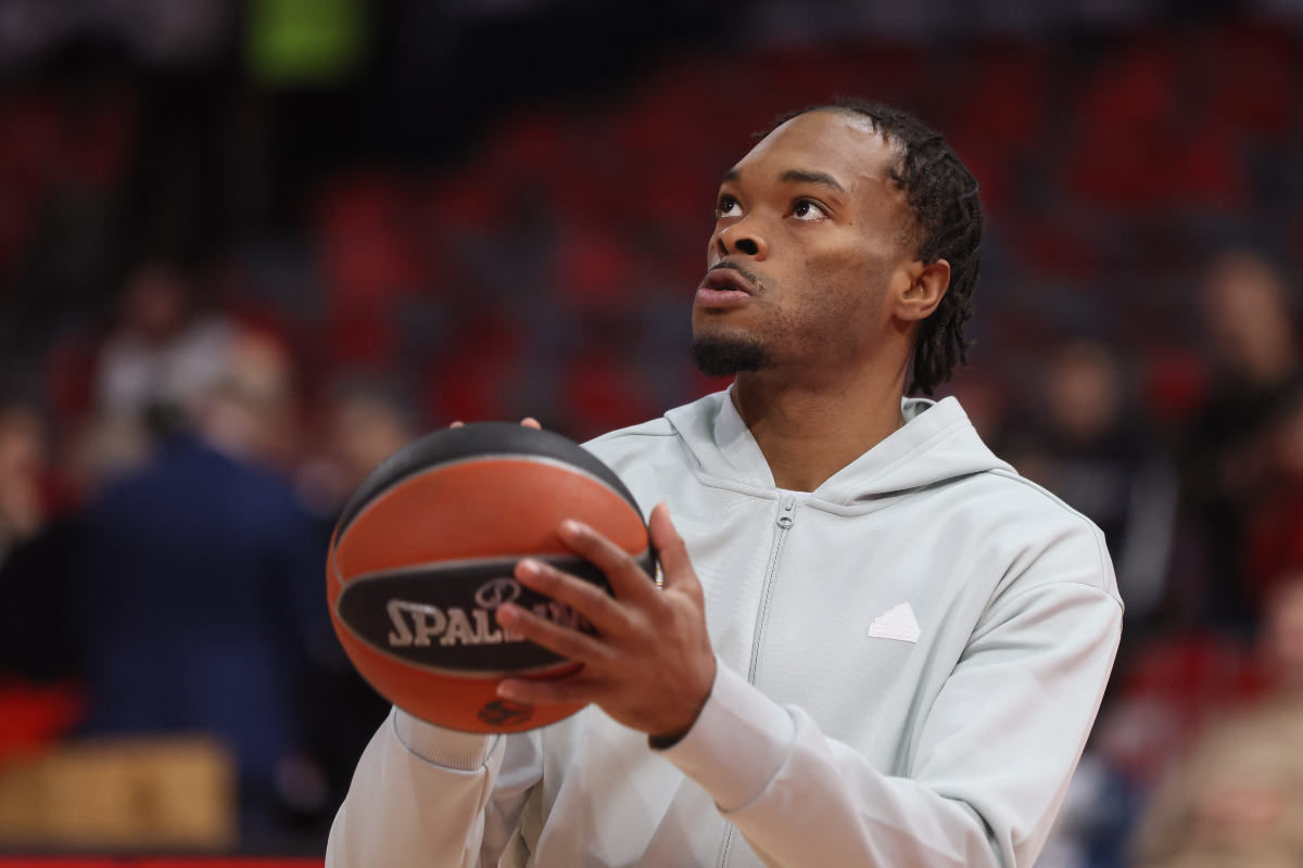 JAVONTE SMART Dzavonte Smart kosarkas Crvene zvezde na utakmici Evrolige protiv Baskonije Vitorija u hali Stark Beogradska arena, Beograd 18.01.2024. godine Foto: Marko Metlas Kosarka, Crvena zvezda, Evroliga, Baskonija Vitorija