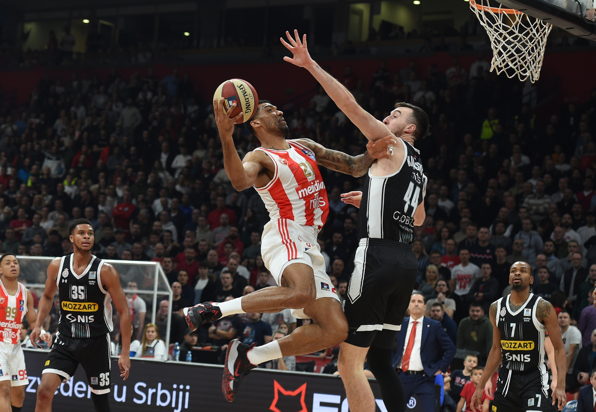 CRVENA ZVEZDA vs PARTIZAN Beograd, 28.01.2024. foto: Nebojsa Parausic Kosarka, ABA League, Crvena zvezda, Partizan