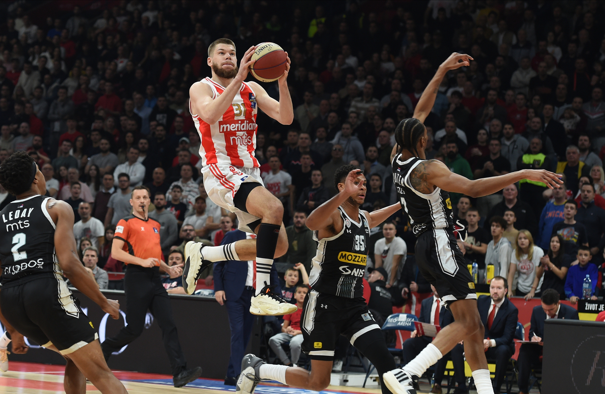 CRVENA ZVEZDA vs PARTIZAN Beograd, 28.01.2024. foto: Nebojsa Parausic Kosarka, ABA League, Crvena zvezda, Partizan