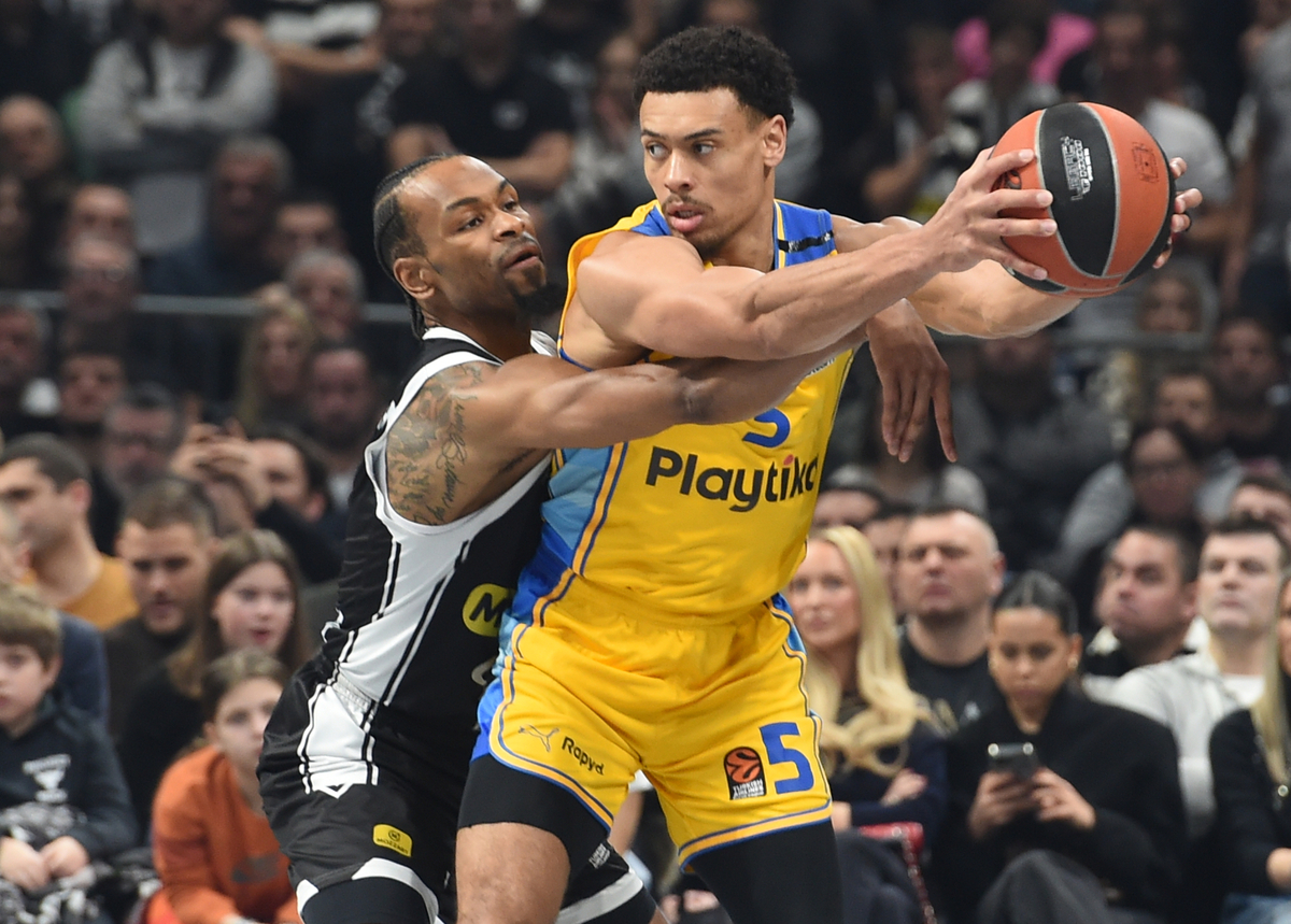 , kosarkas Partizana, na utakmici Evrolige protiv Makabija, u Beogradskoj Stark areni. Beograd, 12.01.2024. foto: Nebojsa Parausic / MN press Kosarka, Euroleague, Partizan, Makabi