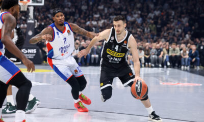 kosarkas Partizana na utakmici Evrolige protiv Efesa u hali Stark Beogradska arena, Beograd 29.02.2024. godine Foto: Marko Metlas Kosarka, Partizan, Evroliga, Efes, Anadolu Efes