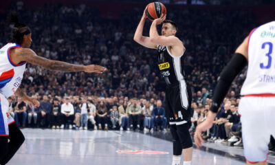 kosarkas Partizana na utakmici Evrolige protiv Efesa u hali Stark Beogradska arena, Beograd 29.02.2024. godine Foto: Marko Metlas Kosarka, Partizan, Evroliga, Efes, Anadolu Efes