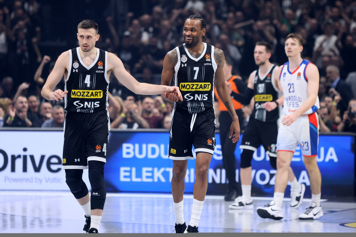 kosarkas Partizana na utakmici Evrolige protiv Efesa u hali Stark Beogradska arena, Beograd 29.02.2024. godine Foto: Marko Metlas Kosarka, Partizan, Evroliga, Efes, Anadolu Efes