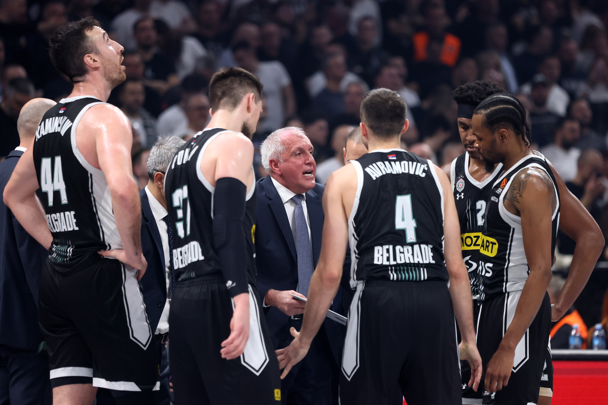 kosarkas Partizana na utakmici Evrolige protiv Efesa u hali Stark Beogradska arena, Beograd 29.02.2024. godine Foto: Marko Metlas Kosarka, Partizan, Evroliga, Efes, Anadolu Efes