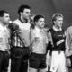 FUDBAL - European Cup Winners Cup - Kapiten Crvene zvezde, golman ZVONKO MILOJEVIC, i kapiten Kajzerslauterna, ANDREAS BREHME - Andreas Breme, i sudije iz Belgije: FERNANDO REDONDO, ERIC BLAREU - Erik Blero, glavni, i CLAUDE GREGOAR - Klod Gregoar. Beograd, 26.09.1996. photo:N.Parausic
