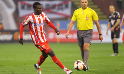 ABIOLA DAUDA fudbaler Crvene zvezde na utakmici Superlige Prvenstva Srbije protiv Vozdovca na stadionu Crvene zvezde Beograd 29.03.2014. godine Foto: Marko Metlas Fudbal, Crvena zvezda, Superliga Prvenstvo Srbije, Vozdovac