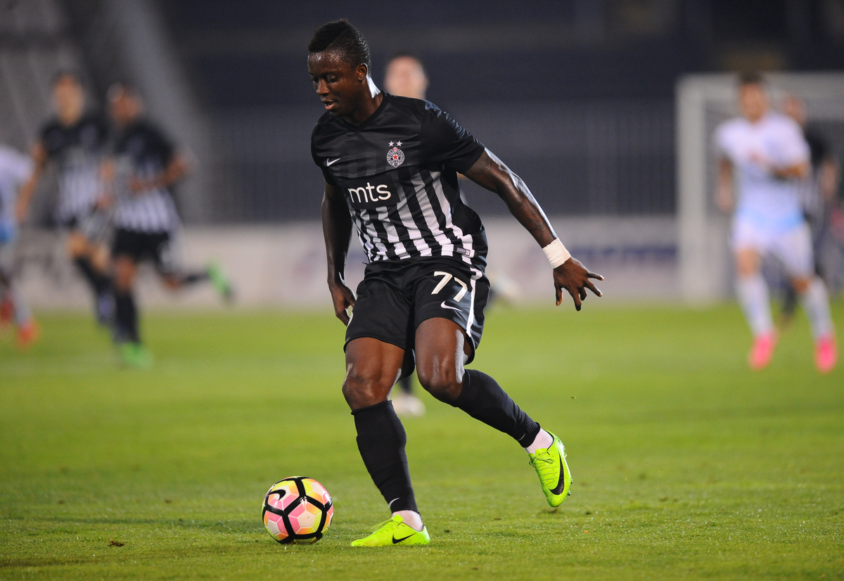 THEOPHILUS SOLOMON Teofilus Solomon, fudbaler Partizana, na prvenstvenoj utakmici protiv Mladosti, na stadionu JNA. Beograd, 09.09.2017. foto: Nebojsa Parausic Fudbal, Partizan, Mladost Lucani