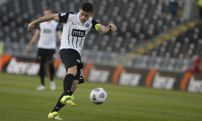 SASA ZDJELAR, fudbaler Partizana, na utakmici Kupa Srbije protiv Loznice, na stadionu JNA. Beograd 06.04.2022. foto: MN Press / Ivica Veselinov Fudbal, Kup Srbije, Partizan, Loznica