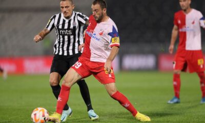 FILIP MALBASIC fudbaler Vojvodine Novi Sad na utakmici Superlige Prvenstva Srbije protiv LJUBOMIR FEJSA iz Partizana na stadionu Partizana, Beograd 02.10.2022. godine Foto: Marko Metlas Fudbal, Partizan, Superliga Prvenstvo Srbije, Vojvodina Novi Sad