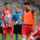VLADIMIR LUCIC i UROS KABIC fudbaleri Crvene zvezde na utakmici Superlige Prvenstva Srbije protiv Spartaka Subotica na stadionu Rajka Mitica, Beograd 19.08.2023. godine Foto: Marko Metlas Fudbal, Spartak Subotica, Superliga Prvenstvo Srbije, Crvena zvezda