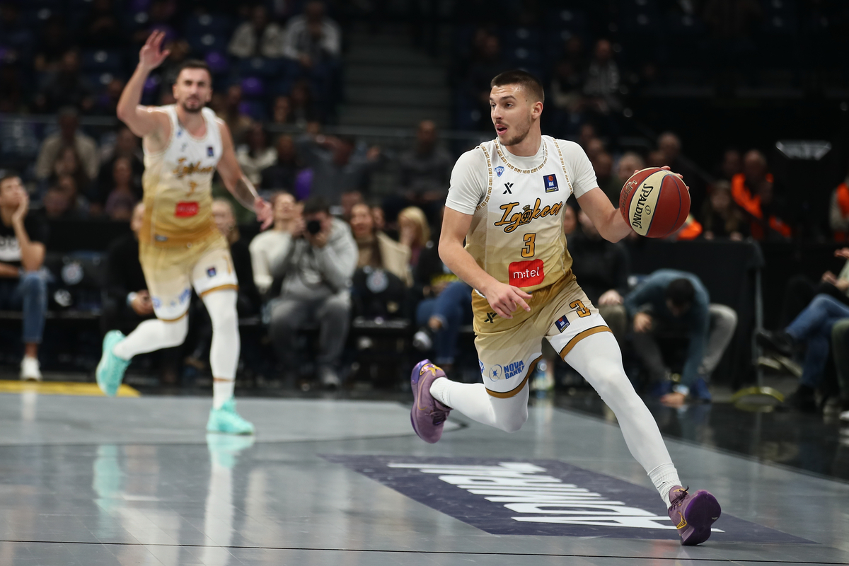 KOSTA KONDIC kosarkas Igokee na utakmici ABA lige protiv Partizana u hali Beogradska Stark Arena, Beograd 12.11.2023. godine Foto: Ivica Veselinov / MN PRESS KOSARKA, BASKETBALL, ABA LIGA, ABA LEAGUE, PARTIZAN, IGOKEA