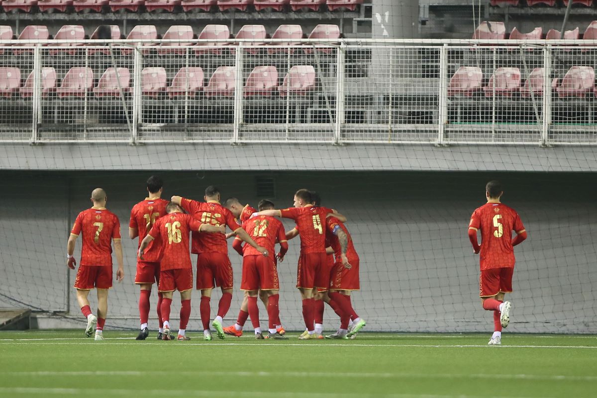 RADOST fudbalera Napretka na utakmici Mocart Superlige protiv Vozdovca na stadionu Vozdovca, Beograd 19.02.2024. godine Foto: Ivica Veselinov / MN PRESS FUDBAL, FOOTBALL, MOZZART SUPERLIGA, MOCART SUPERLIGA, PRVENSTVO SRBIJE, NATIONAL CHAMPIONSHIP, VOZDOVAC, NAPREDAK KRUSEVAC