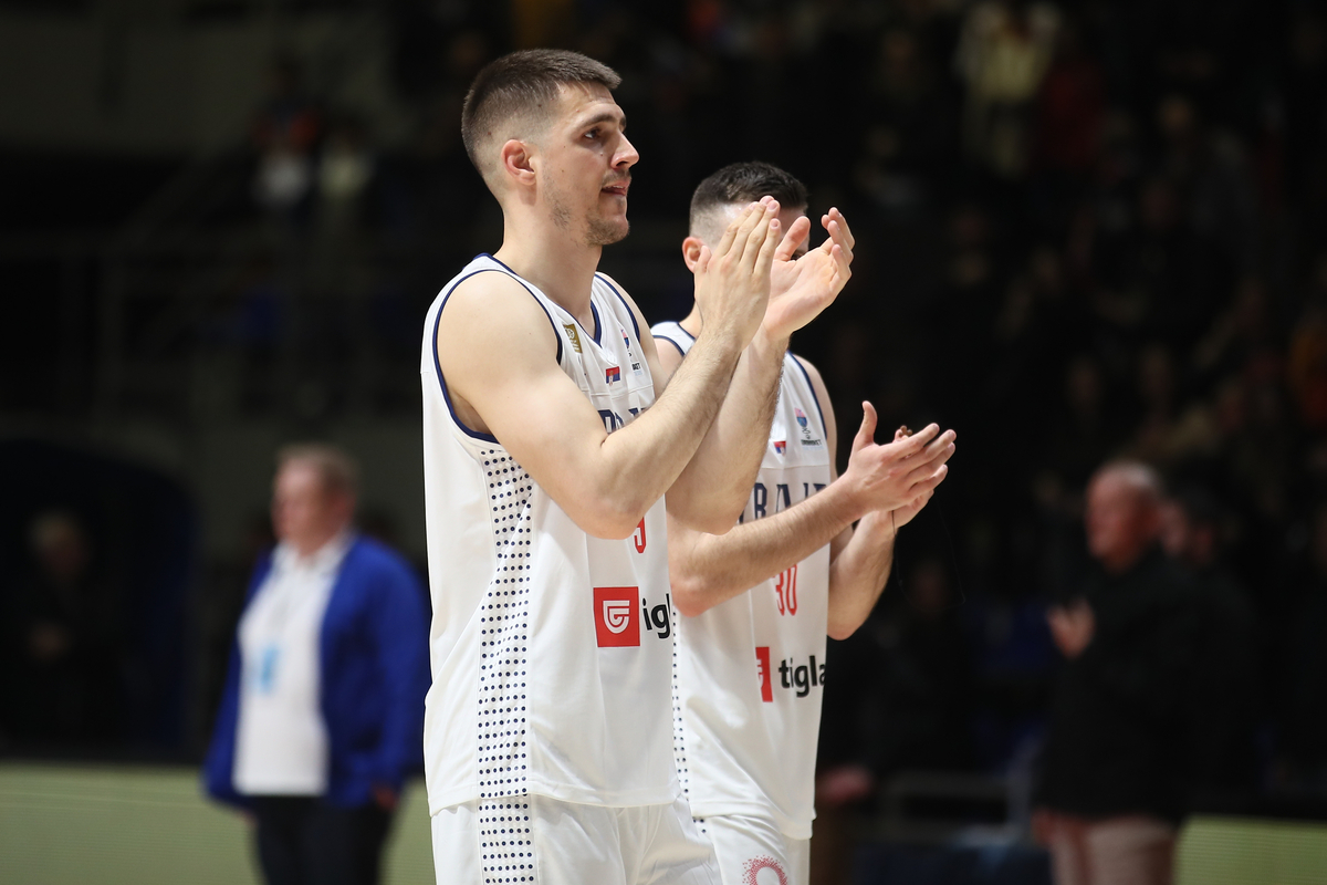 VANJA MARINKOVIC kosarkas Srbije na utakmici kvalifikacija za Evropsko Prvenstvo protiv Finske u hali Aleksandar Nikolic, Beograd 23.02.2024. godine Foto: Ivica Veselinov / MN PRESS