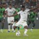 South Africa's Teboho Mokoena, scores his side's first goal from the penalty spot during the African Cup of Nations semifinal soccer match between Nigeria and South Africa, at the Peace of Bouake stadium in Bouake Bouake, Ivory Coast, Wednesday, Feb. 7, 2024. (AP Photo/Themba Hadebe)