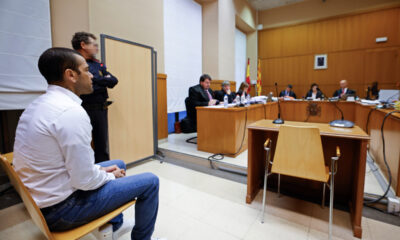Brazilian soccer star Dani Alves sits during his trial in Barcelona, Spain, Monday, Feb. 5, 2024. Dani Alves goes on trial Monday a year after he allegedly sexually assaulted a young woman at a Barcelona nightclub. The 40-year-old Alves is accused of sexually assaulting the woman on the night of Dec. 30, 2022. He denies any wrongdoing(Alberto Estevez/Pool Photo via AP)