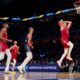 Denver Nuggets center Nikola Jokic (15) goes up for a shot during the first half of an NBA All-Star basketball game in Indianapolis, Sunday, Feb. 18, 2024. (AP Photo/Darron Cummings)