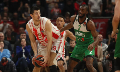 kosarkas Crvene Zvezde na utakmici Evrolige protiv Zalgirisa u hali Beogradska Stark Arena, Beograd 09.02.2024. godine Foto: Ivica Veselinov / MN PRESS KOSARKA, BASKETBALL, EVROLIGA, EUROLEAGUE, CRVENA ZVEZDA, ZALGIRIS