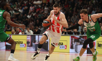 kosarkas Crvene Zvezde na utakmici Evrolige protiv Zalgirisa u hali Beogradska Stark Arena, Beograd 09.02.2024. godine Foto: Ivica Veselinov / MN PRESS KOSARKA, BASKETBALL, EVROLIGA, EUROLEAGUE, CRVENA ZVEZDA, ZALGIRIS