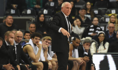 Trener Partizana, na utakmici Kupa Srbije protiv Hercegovca, u hali Cair. Nis, 15.02.2024. foto: Nebojsa Parausic Kosarka, Kup Srbije Radivoj Korac, Partizan, Hercegovac Gajdobra