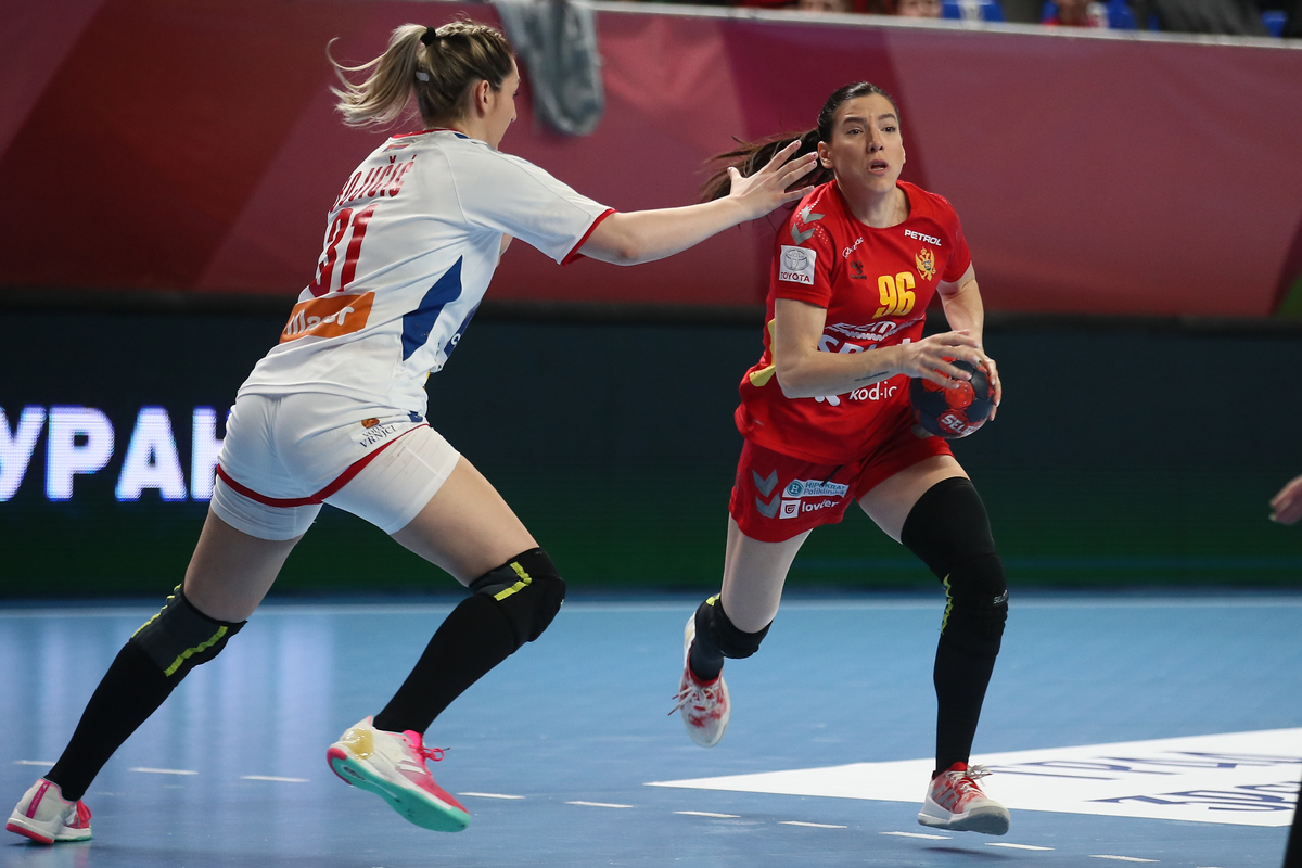 rukometasica Crne Gore na utakmici EHF kvalifikacija za Evropsko Prvenstvo protiv Srbije Kristalnoj Dvorani, Zrenjanin 29.02.2024. godine Foto: Ivica Veselinov / MN PRESS RUKOMET, HANDBALL, SRBIJA, CRNA GORA, EHF, SERBIA, MONTENEGRO
