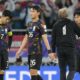 South Korea players are dejected after the Asian Cup semifinal soccer match between South Korea and Jordan at Ahmad Bin Ali Stadium in Al Rayyan, Qatar, Tuesday, Feb. 6, 2024. Jordan won 2-0. (AP Photo/Aijaz Rahi)