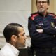 FILE - Brazilian soccer star Dani Alves sits during his trial in Barcelona, Spain, Monday, Feb. 5, 2024. Alves has been found guilty on Thursday Feb. 22, 2024 of sexually assaulting a young woman in a Barcelona nightclub. A three-judge panel sentenced Alves on Thursday to four years and six months. The 40-year-old Alves denied any wrongdoing during a trial that took place over three days this month. The decision can be appealed. (Jordi Borras/Pool Photo via AP, File)