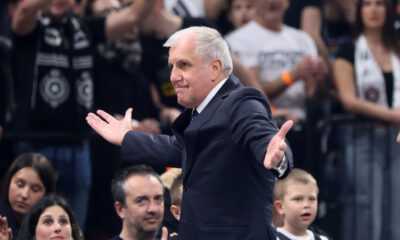 Trener Partizana na utakmici Evrolige protiv Real Madrida u hali Stark Beogradska arena, Beograd 21.03.2024. godine Foto: Marko Metlas Kosarka, Partizan, Evroliga, Real Madrid