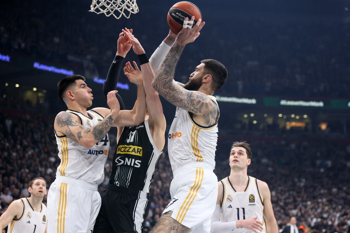 kosarkas Reala na utakmici Evrolige protiv Partizana u hali Stark Beogradska arena, Beograd 21.03.2024. godine Foto: Marko Metlas Kosarka, Partizan, Evroliga, Real Madrid