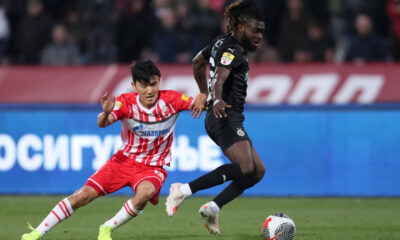 fudbaler Partizana na utakmici Mocart Superlige protiv Crvene zvezde, na stadionu Rajko Mitic, Beograd, 09.03.2024. foto: Marko Metlas Fudbal, 172. derbi, Partizan, Crvena zvezda, derbi, Superliga