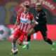 fudbaler Crvene zvezde na utakmici Mocart Superlige protiv Partizana, na stadionu Rajko Mitic, Beograd, 09.03.2024. foto: Marko Metlas Fudbal, 172. derbi, Partizan, Crvena zvezda, derbi, Superliga