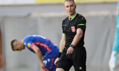 PAVLE ILIC sudija fudbaleri Crvene zvezde na utakmici Superlige Prvenstva Srbije protiv Vozdovca na stadionu Vozdovca, Beograd 08.05.2023. godine Foto: Marko Metlas Fudbal, Vozdovac, Superliga Prvenstvo Srbije, Crvena zvezda