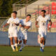 JOVAN MIJATOVIC i mladi fudbaleri Srbije U19, proslavljaju gol na prijateljskoj utakmici protiv Italije, na stadionu SC FSS. Stara Pazova, 14.10.2023. foto: Nebojsa Parausic / MN Press Fudbal, U19, Srbija, Italija