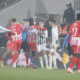 PEPE CHERIF NDIAYE Pepe Cerif Ndiaje, UROS SPAJIC fudbaleri Crvene zvezde, na prvenstvenoj utakmici protiv Partizana, na stadionu JNA. Beograd, 20.12.2023. foto: MN Press / Ivica Veselinov Fudbal, 171. derbi, Partizan, Crvena zvezda,