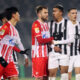 ALEKSANDAR KATAI fudbaler Crvene zvezde na utakmici Superlige Prvenstva Srbije protiv MATHEUS BONIFACIO SALDANHA Mateus Bonifasio Saldanja iz Partizana na stadionu Partizana, Beograd, 20.12.2023. godine Foto: Marko Metlas Fudbal, Crvena zvezda, Superliga Prvenstvo Srbije, Partizan