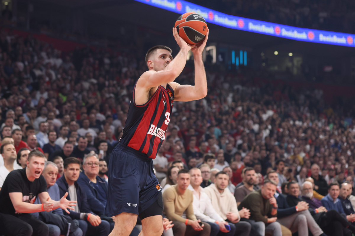 VANJA MARINKOVIC kosarkas Baskonije Vitorija na utakmici Evrolige protiv Crvene zvezde u hali Stark Beogradska arena, Beograd 18.01.2024. godine Foto: Marko Metlas Kosarka, Crvena zvezda, Evroliga, Baskonija Vitorija