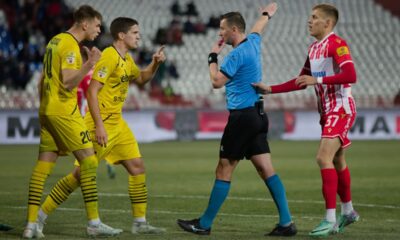 JOVAN SEGRT sudija fudbaler Crvene zvezde na utakmici Superlige Prvenstva Srbije protiv Vozdovca na stadionu Rajka Mitica, Beograd, 10.02.2024. godine Foto: Marko Metlas Fudbal, Crvena zvezda, Superliga Prvenstvo Srbije, Vozdovac