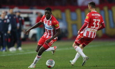 YACOUBA NASSER DJIGA Jakuba Naser Djiga fudbaler Crvene zvezde na utakmici Superlige Prvenstva Srbije protiv Partizana na stadionu Rajka Mitica, Beograd, 09.03.2024. godine Foto: Marko Metlas Fudbal, Crvena zvezda, Superliga Prvenstvo Srbije, Partizan
