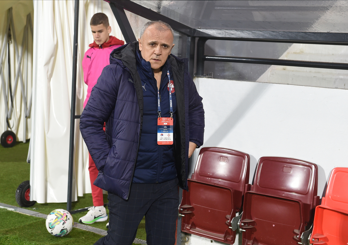 LJUBINKO DRULOVIC, trener mladih fudbalera Srbije U21, na utakmici kvalifikacija za Evropsko prvenstvo protiv Severne Irske, na stadionu Dubocica. Leskovac, 26.03.2024. foto: Nebojsa Parausic Fudbal, U21, Srbija, Severna Irska