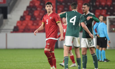 MARKO LAZETIC, mladi fudbaler Srbije U21, na utakmici kvalifikacija za Evropsko prvenstvo protiv Severne Irske, na stadionu Dubocica. Leskovac, 26.03.2024. foto: Nebojsa Parausic Fudbal, U21, Srbija, Severna Irska