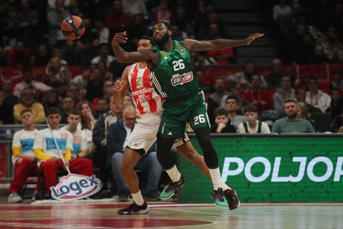 kosarkas Crvene Zvezde na utakmici Evrolige protiv Panatinaikosa u hali Beogradska Stark Arena, Beograd 20.03.2024. godine Foto: Ivica Veselinov / MN PRESS KOSARKA, BASKETBALL, EVROLIGA, EUROLEAGUE, CRVENA ZVEZDA, PANATINAIKOS, PANATHINAIKOS