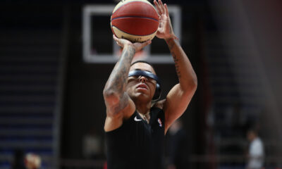 kosarkas Crvene Zvezde na utakmici ABA lige protiv Krke u hali Aleksandar Nikolic, Beograd 10.03.2024. godine Foto: Ivica Veselinov / MN PRESS KOSARKA, BASKETBALL, ABA LIGA, ABA LEAGUE, CRVENA ZVEZDA, KRKA