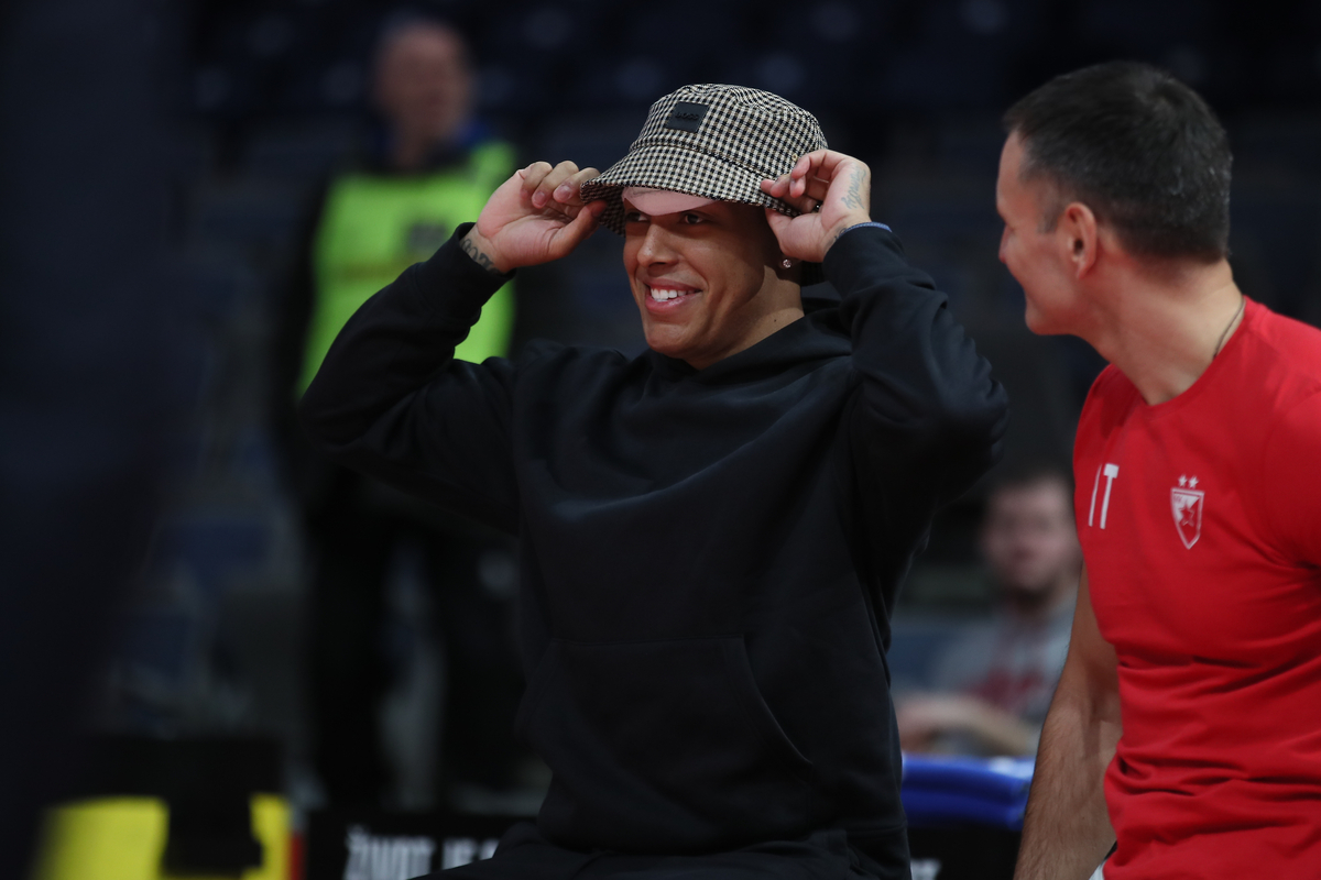 kosarkas Crvene Zvezde na utakmici Evrolige protiv Virtusa u hali Beogradska Stark Arena, Beograd 22.03.2024. godine Foto: Ivica Veselinov / MN PRESS KOSARKA, BASKETBALL, EVROLIGA, EUROLEAGUE, CRVENA ZVEZDA, VIRTUS